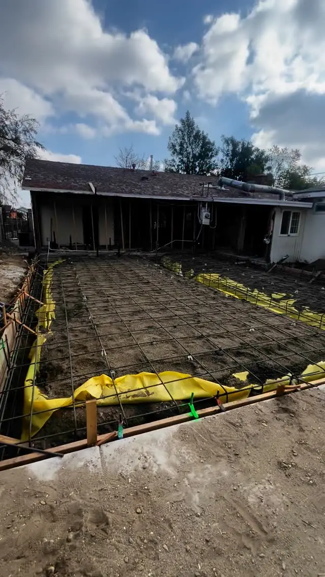 Rebar and vapor barrier set for an addition foundation