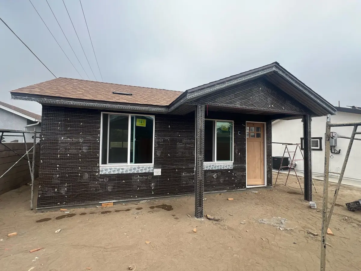 ADU wrapped in lath and paper, ready for stucco, a J.O. Construction job
